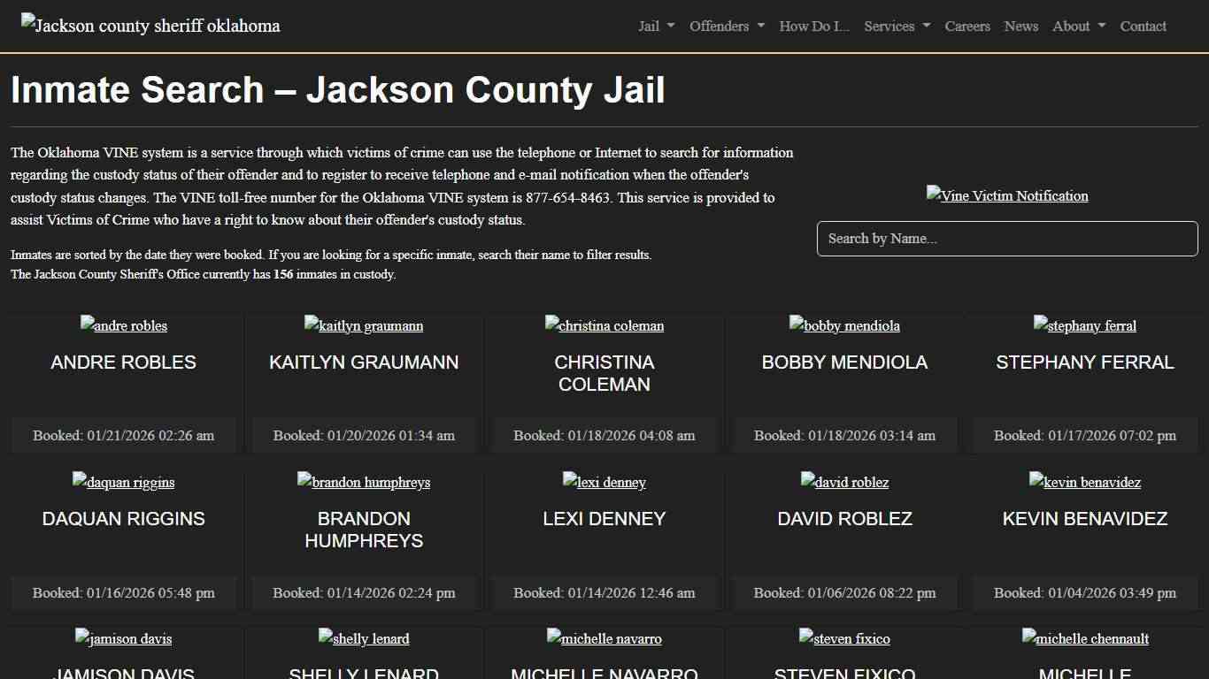 Inmate Search | Jackson County Sheriff's Office